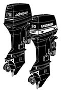 evinrude 50 HP outboard runs on one cylinder