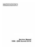 1998-2002 Honda Accord OEM Workshop Service repair manual