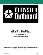 Chrysler 70, 75 and 85 HP Outboard Motors Service Manual - OB 3438